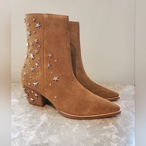 Matisse Caty Star Studded Suede Leather Limited Edition Women Cowboy Boots-Fawn